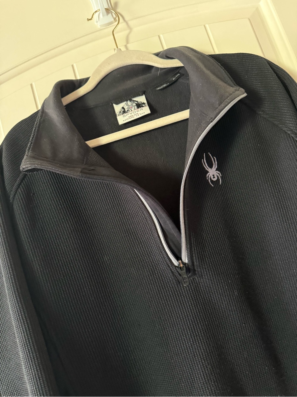 The Spyder Outbound Black Half-Zip Waffle Knit High Performance Pullover  XL